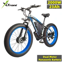 xfront electric bicycle 26 inch 4 0 fat tire 48v 1600w dual drive motor snow mountain bike with 23ah lithium battery ebike