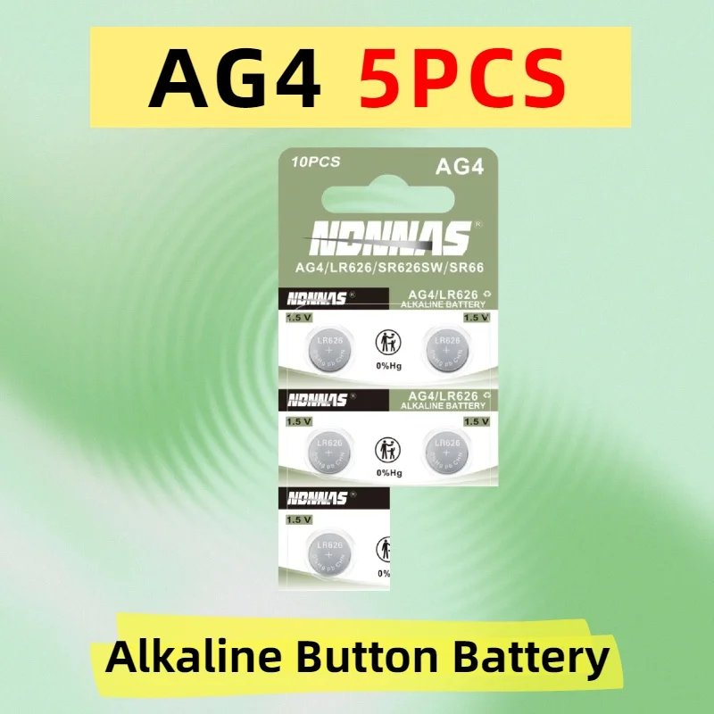 Фото Батарейка AG4 LR626 SR626SW 1.5V щелочная кнопочная, универсальная, со стабильным напряжением для кварцевых часов, бытовой техники и гаджетов №5