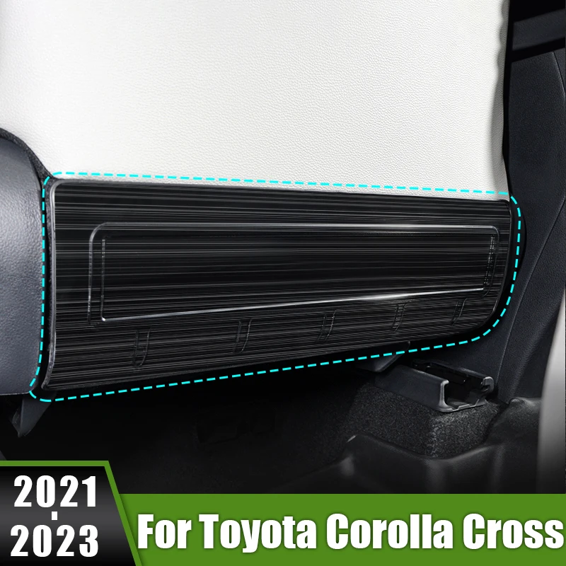 

For Toyota Corolla Cross XG10 2021 2022 2023 Hybrid Stainless Steel Car Seat Anti-kick Plate Protector Panel Trim Cover Stickers