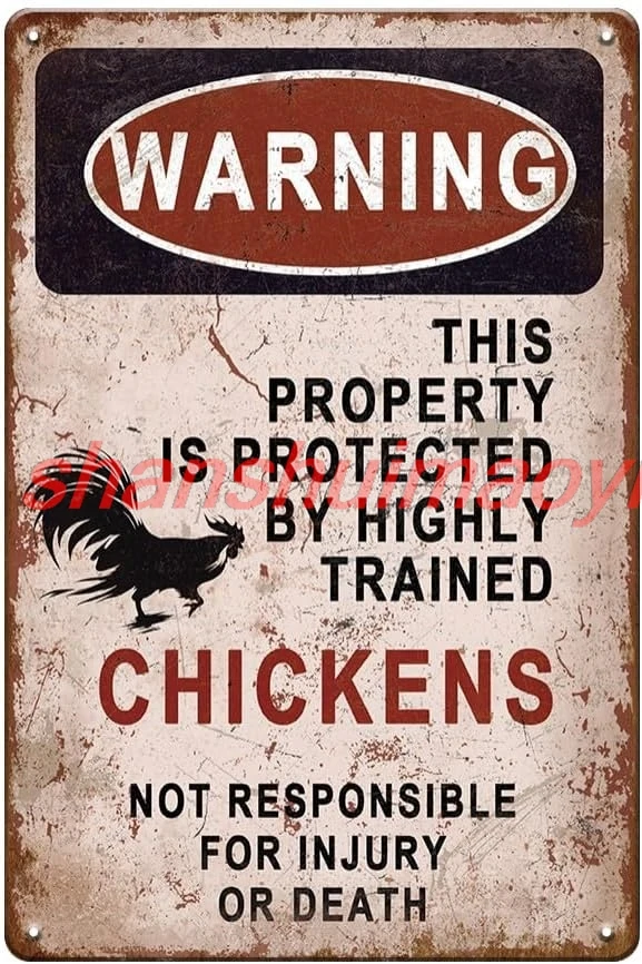 ART Металлические предупреждающие таблички с курицей для курятника забавные
