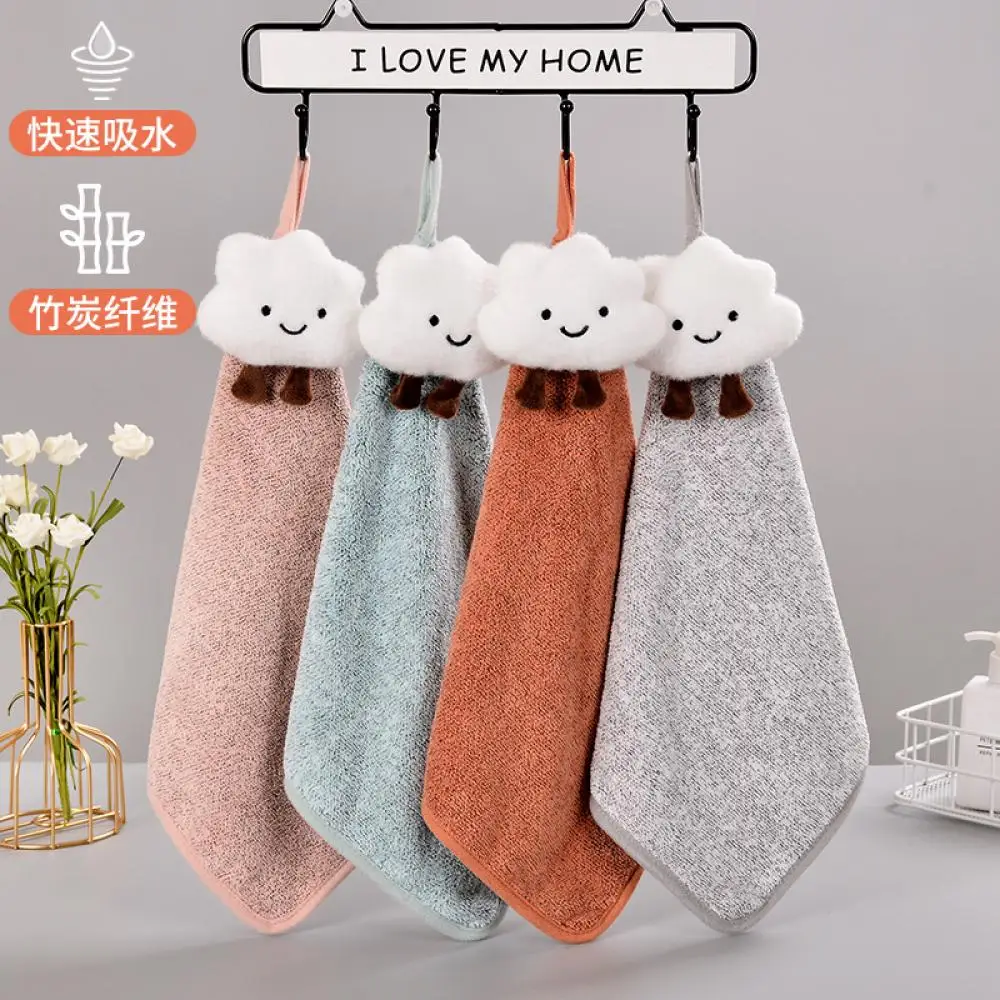 

Полотенце из бамбукового древесного угля, впитывающее полотенце, мультяшное облако, детское антибактериальное полотенце