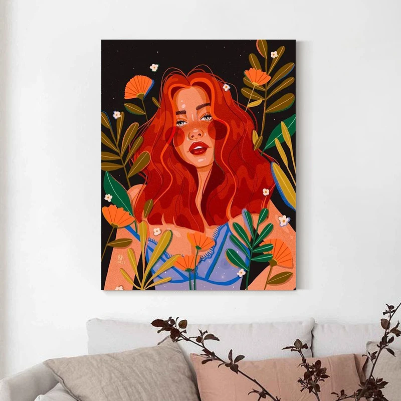 

CHENISTORY Oil Painting By Numbers Girl Illustration Drawing On Canvas Pictures By Numbers Creative Painting Number Home Decor