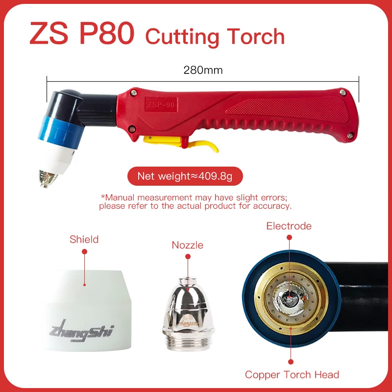 Фото Режущая головка ZHANGSHI WELDING CUTTING Company ZSP-90, ручной плазменный резак ZS P80, расходные материалы для аппаратов воздушно-плазменной резки №5