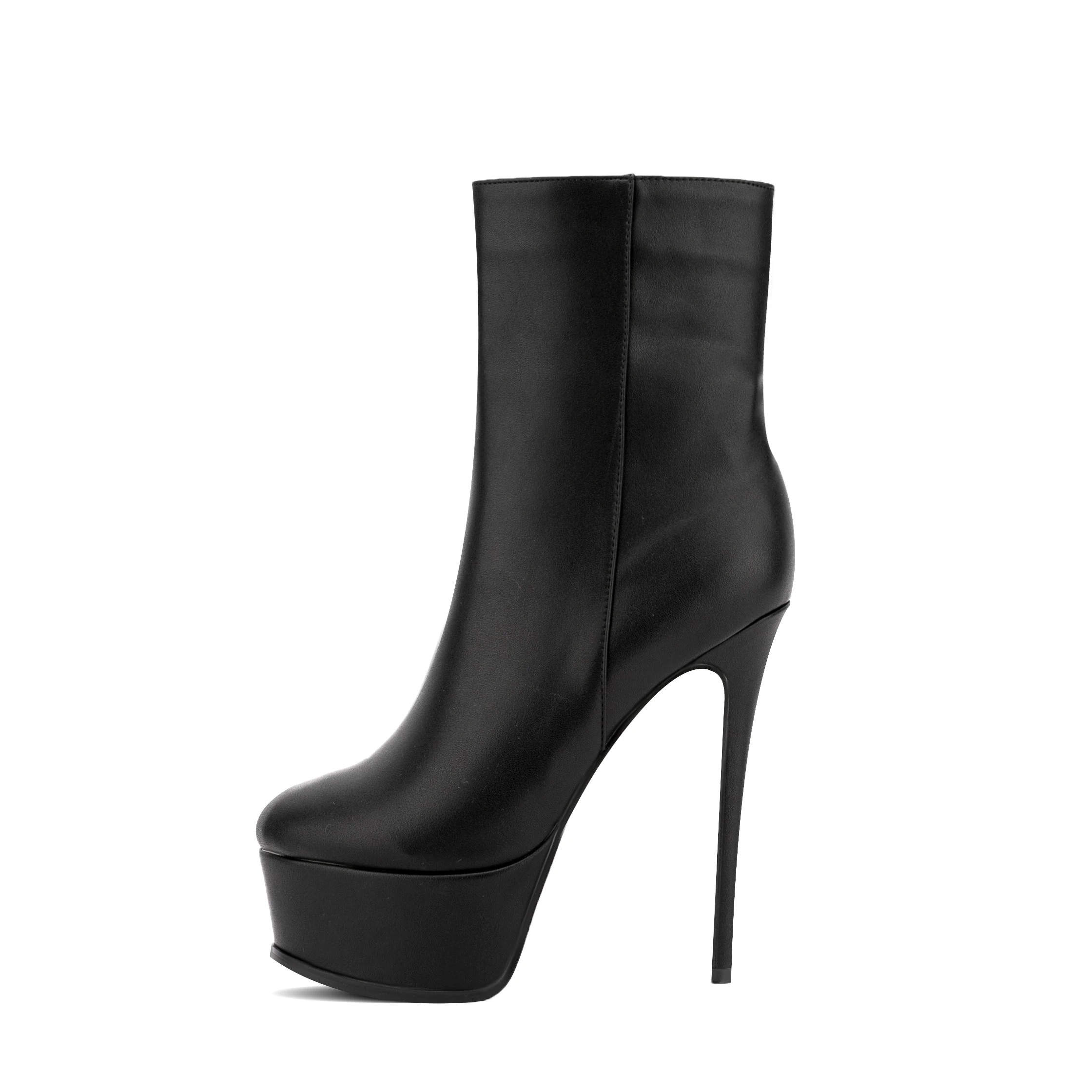 

Arden Furtado 2022 Winter Short boots Round toe Waterproof platform Stilettos heels Sexy Side zipper Fashion boots