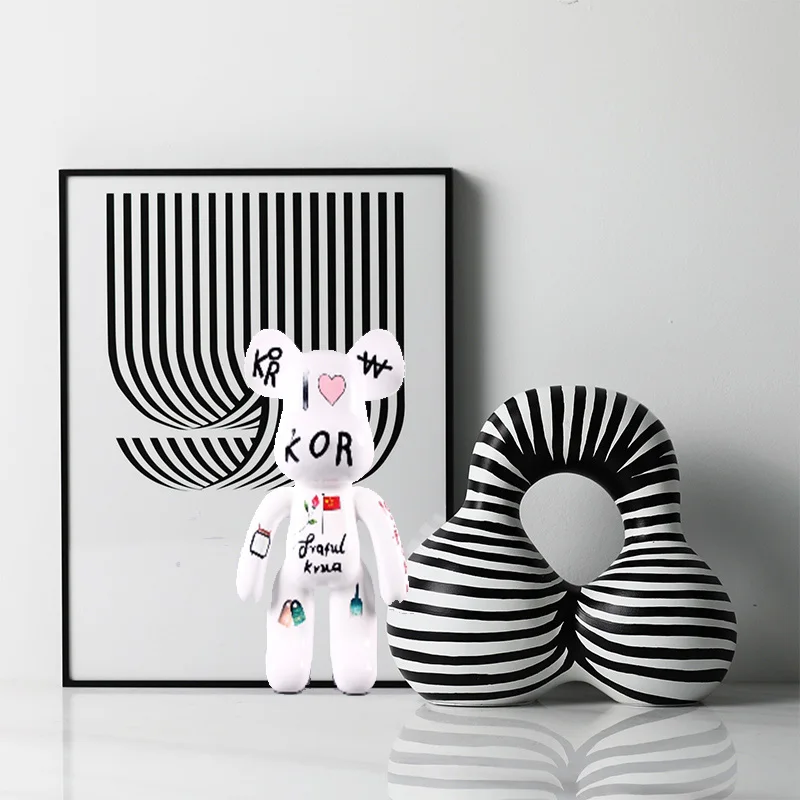 

Creative modern design White violent bear for clearance family indoor outdoor porch home decor signs table top ornament