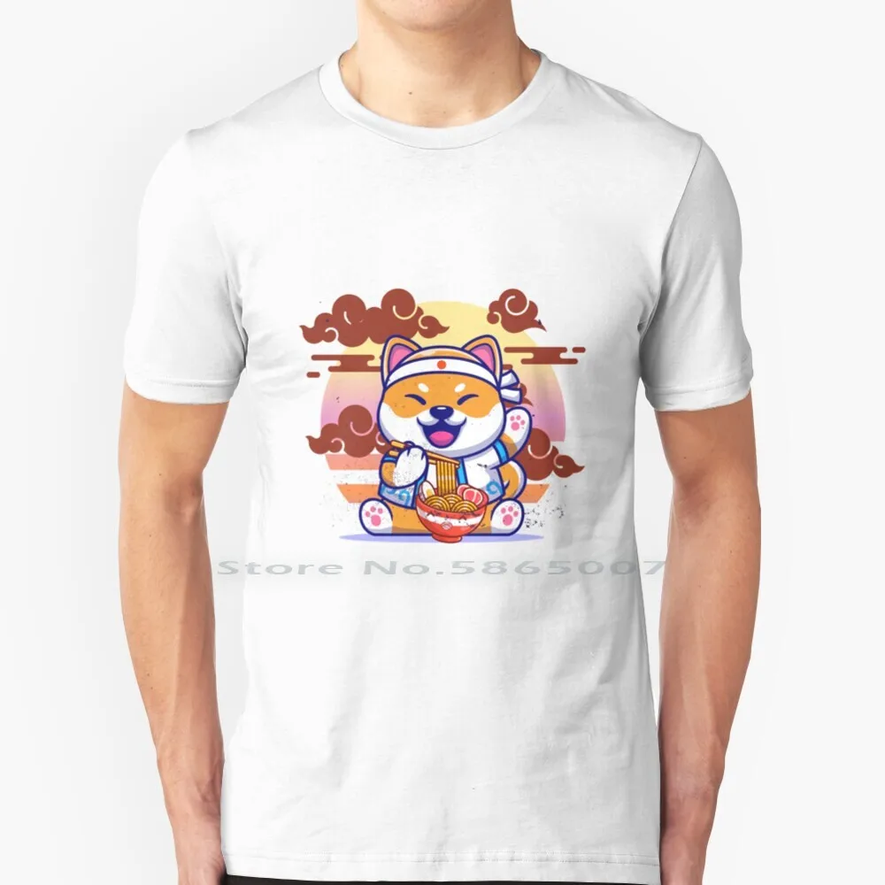 

T Shirt Perfect Idea Gift Kawaii Dog Anime Shiba Inu Fans Japanese Ramen Noodles Vintage Retrofor Anyone Who Love Manga An