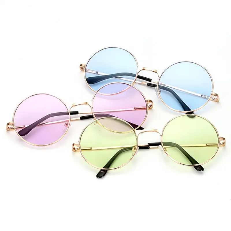 

2022 Fashion Vintage Round Sunglasses Women Sun Glasses Colorful Round-frame Glasses Female Male Metal Mirror Oculos De Sol