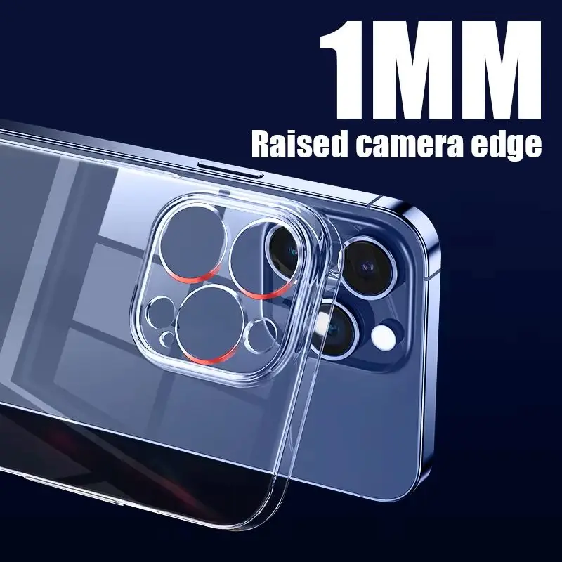 Высокопрозрачный силиконовый ультратонкий чехол для iPhone 16 15 14 13 12 Pro Max 11