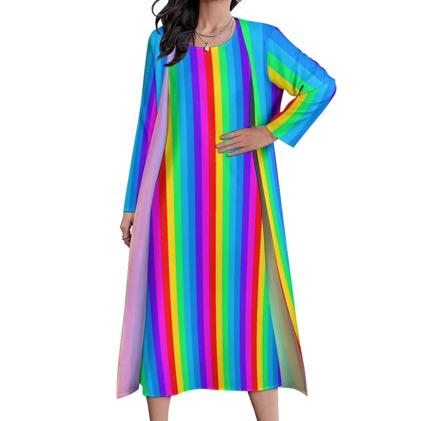 

Женское платье-макси с ярким принтом, длинное пляжное платье из двух частей с графическим рисунком в стиле бохо, уличная одежда, платье большого размера