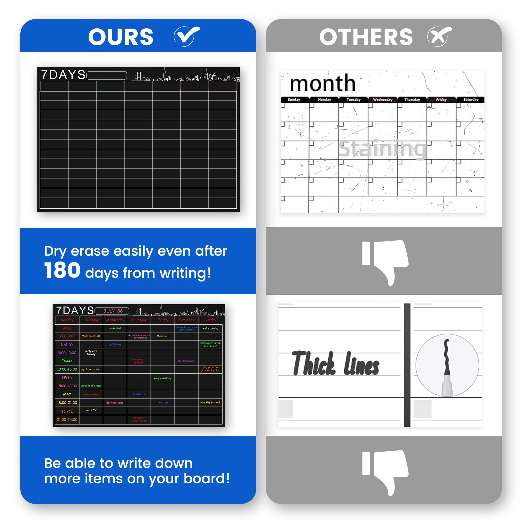 Магнитный сухой стираемый календарь 16x12 дюймов белая доска Еженедельный