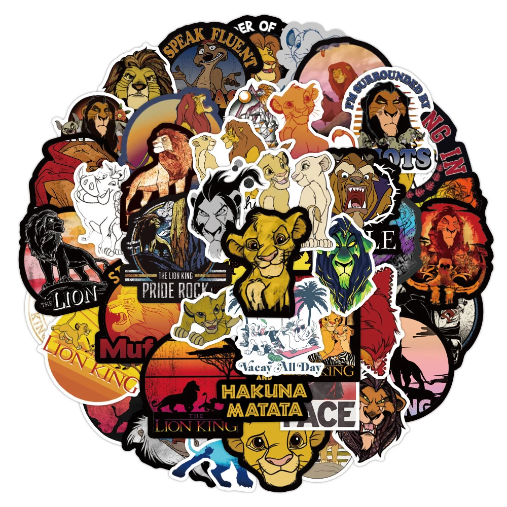 10/30/50pcs Disney Cartoon The Lion King Simba Stickers for 