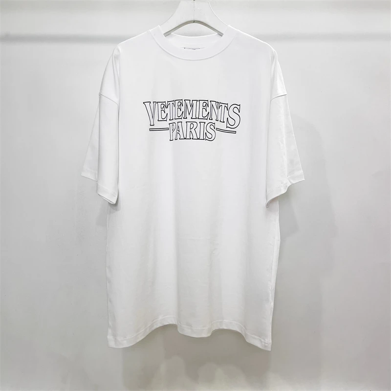 

Футболка Мужская/женская оверсайз, простая повседневная тенниска с названиями Парижа, Винтажная Майка в стиле оверсайз, красного, черного, белого цветов, 23SS