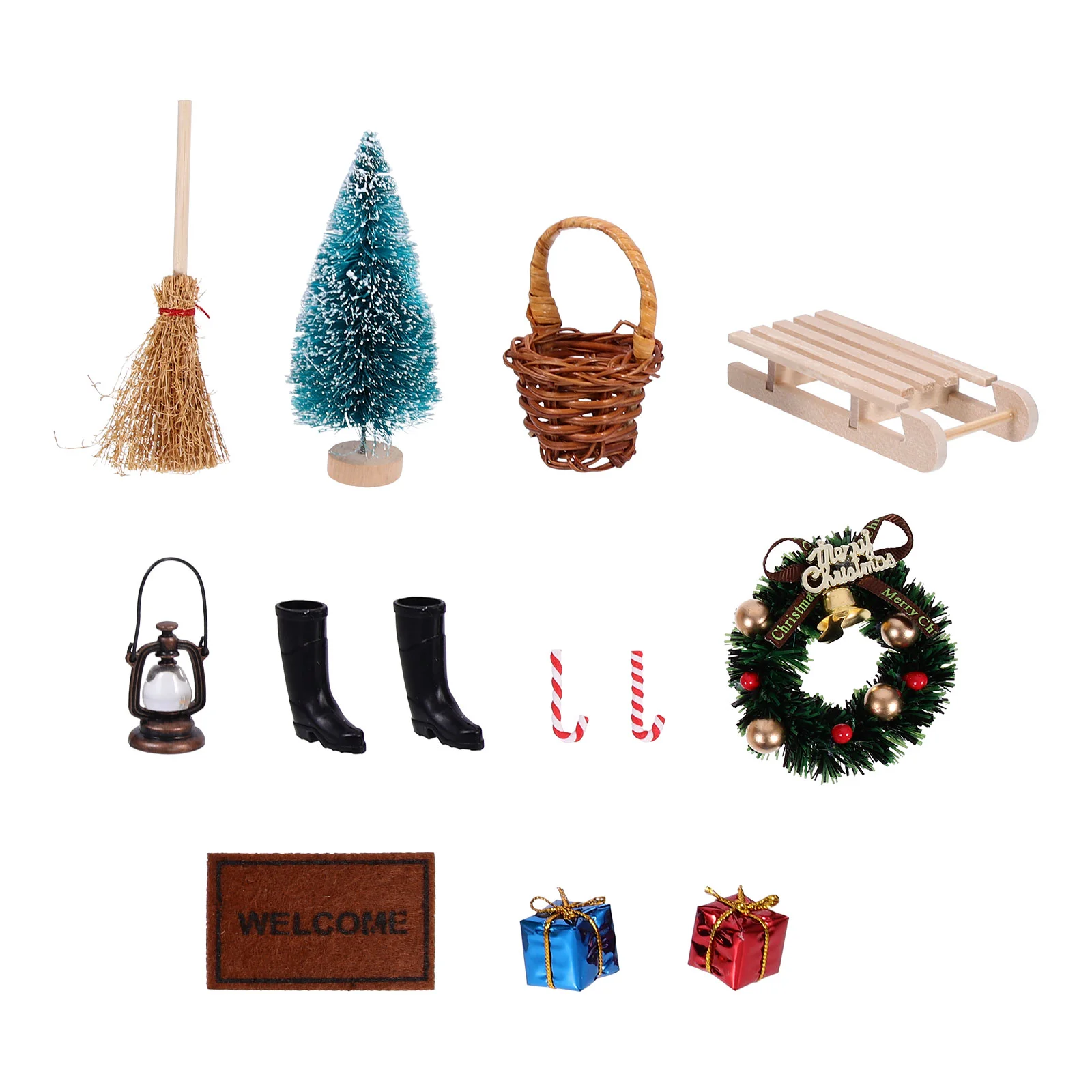 

Christmas Miniature Mini House Ornaments Ornament Tree Accessories Party Decor Kit Trees Village Houses Micro Landscape