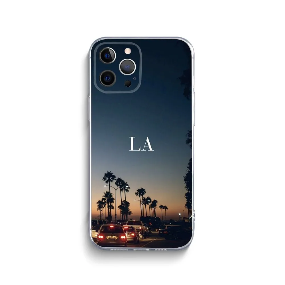 Чехол для телефона Travel Los Angeles California iPhone 15 14 13 12 11 Plus Pro Max XR XS X 7 8 мини-прозрачный