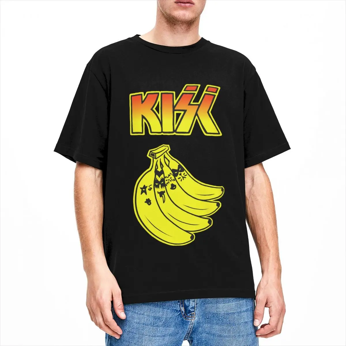 

Men Women's T Shirt Kiss Banana Stuff Novelty Cotton Short Sleeve T Shirt Round Collar Clothing Big Size