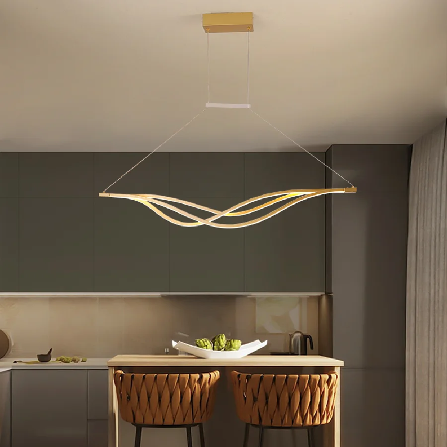 

Gold or Matte Black Modern LED Pendant Lights Fixtures Luminaire For Kitchen Living Dining Room Cord Hanging Home Pendant lamp