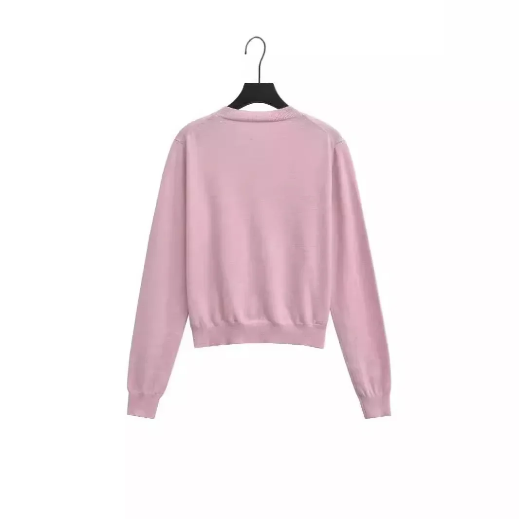 Женский вязаный кардиган-свитер однотонная куртка с круглым вырезом простой