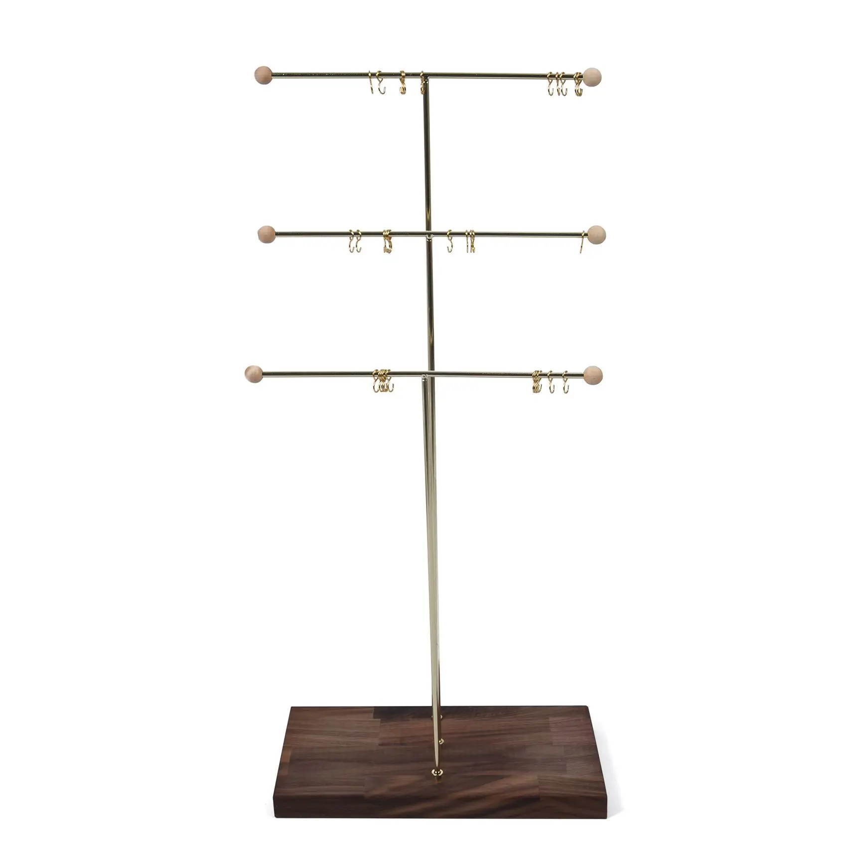 

Metal 3 Tier Tabletop Bracelet Necklace Jewelry Necklace Organizer Display Tree Jewelry Holder Jewelry Organizer Walnut