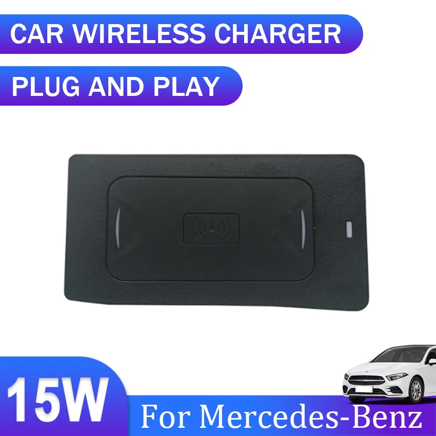 Фото Беспроводное зарядное устройство QI Fast Phone, автомобильные аксессуары для Mercedes-Benz MB E Class Coupe E260 E300 E200 2016-2024, автомобильное индукционное зарядное устройство №2