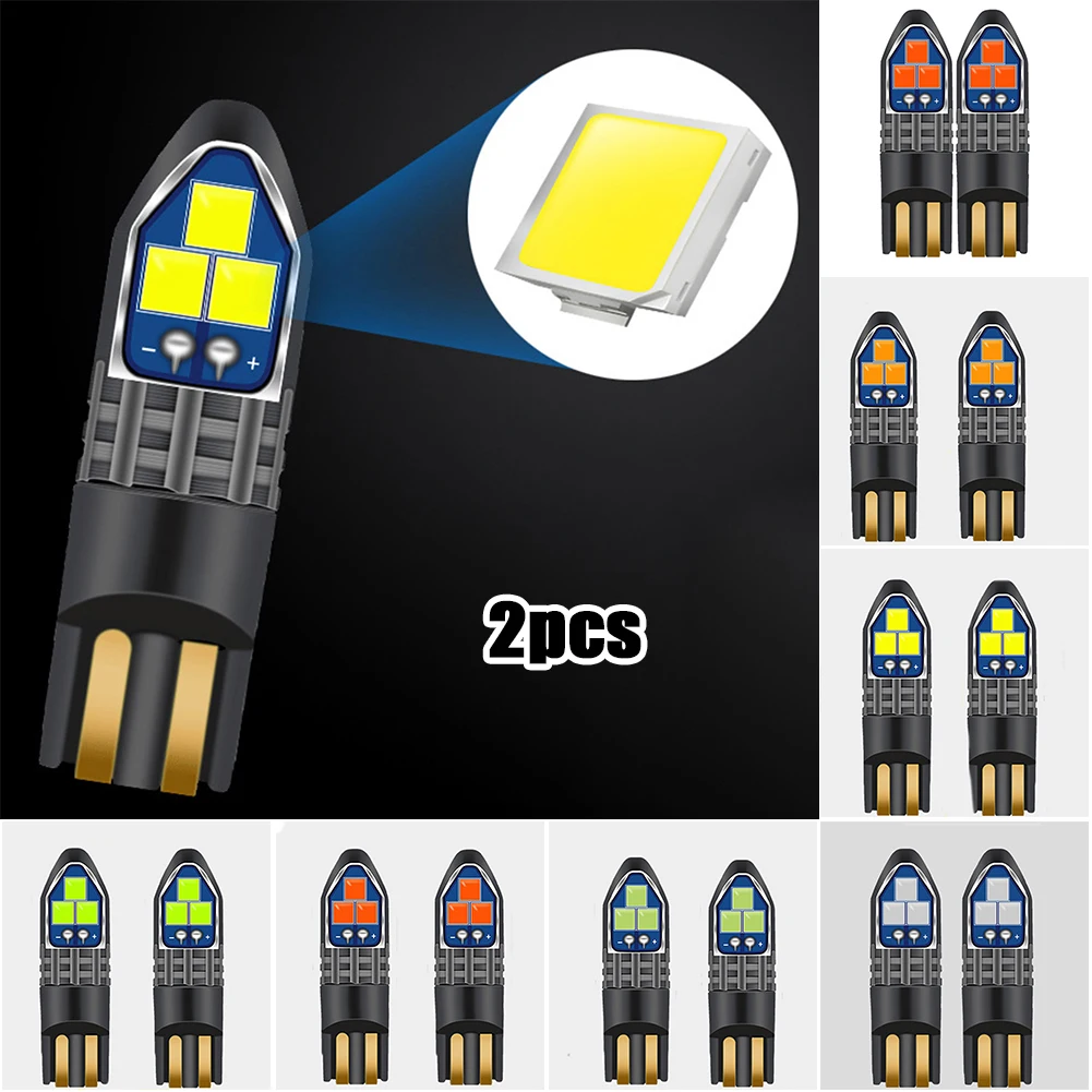 

2PCS T10 W5W 168 Super Bright LED Car Interior Dome Lamp Turn Side Parking Bulb 12V Automotive LED Width Light T10 6SMD-3030