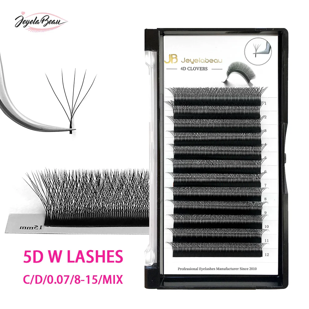 Handmade 5D W Shape Lashes 5D W Clover Eyelash Extensions Wholesales Free Shipping 0.07 C/D Faux Mink Lash Extension Supplies