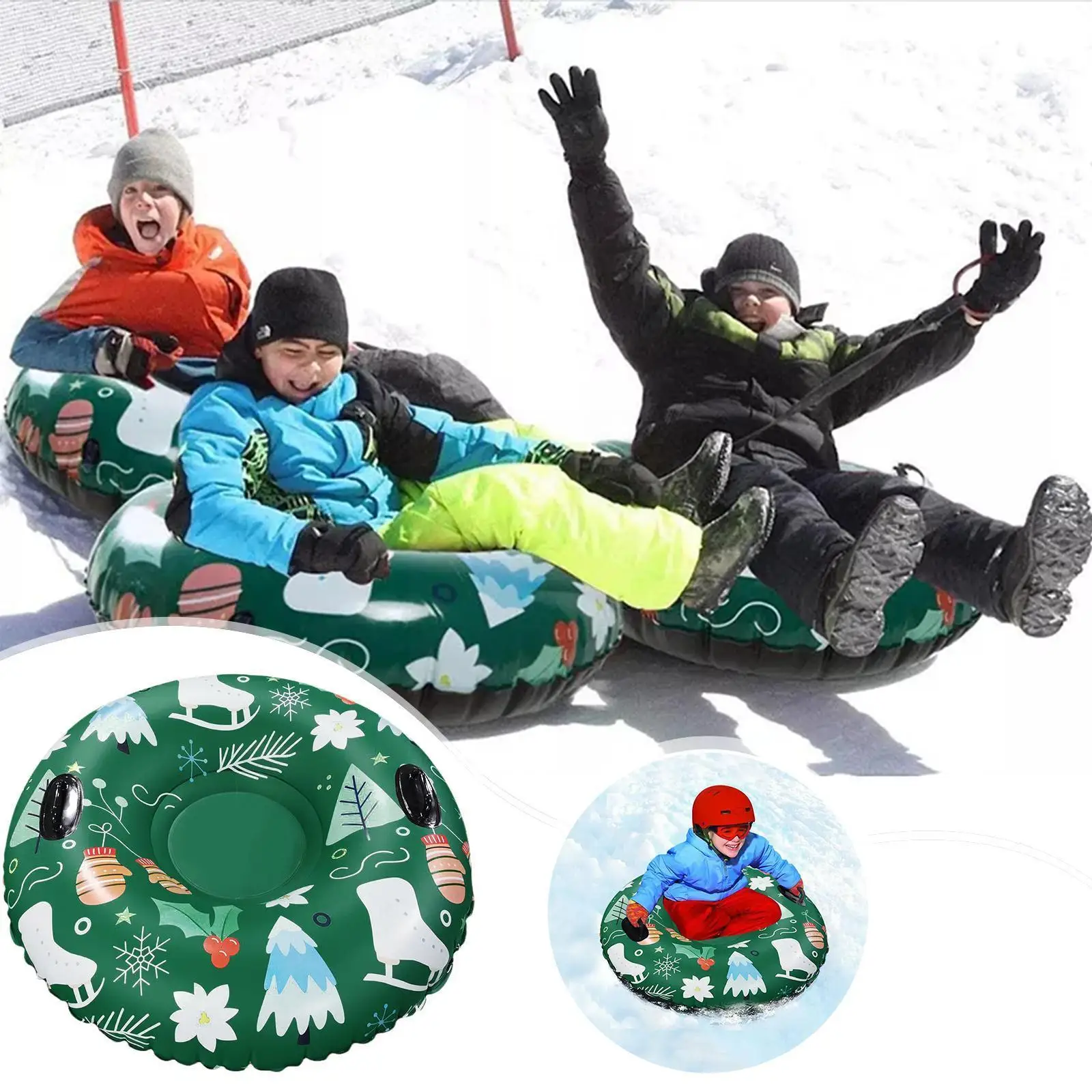 

Floated Skiing Board Ski Circle With Handle Inflatable Environmentally Adults Tube Friendly Kids Toy Skiing Equipments B7e9