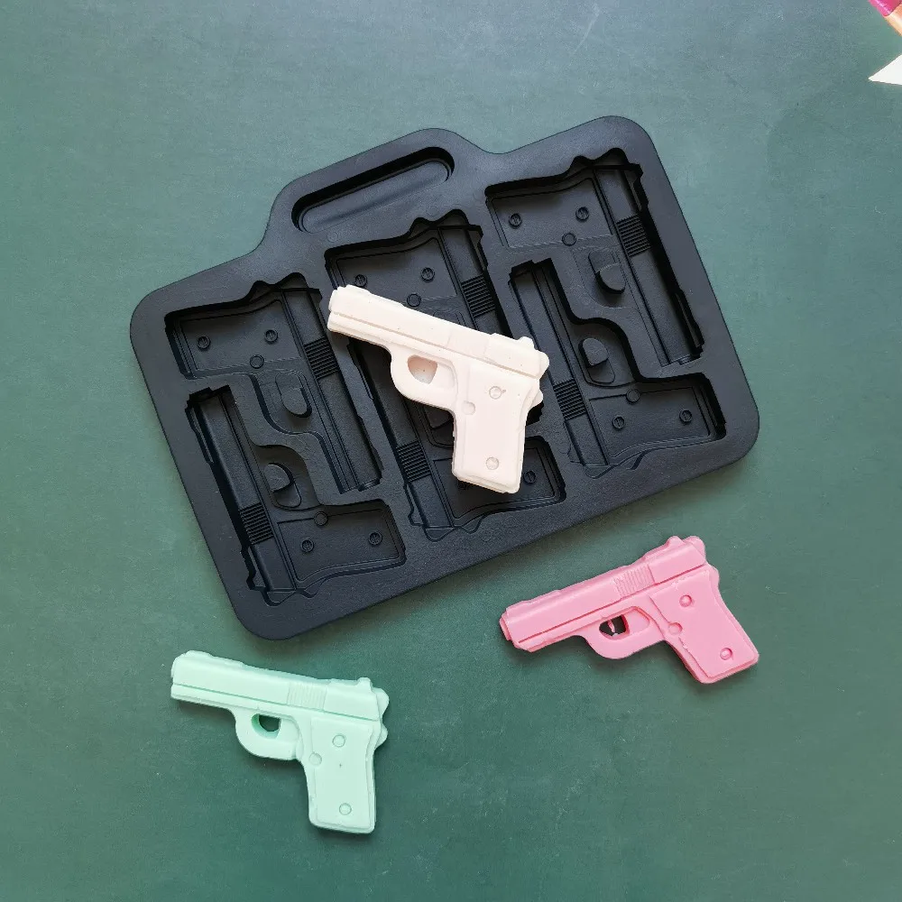 

New Pistol Ice Cream Silicone Mold DIY Dessert Popsicle Ice Cream Mold Ice Grid Making Summer Party Supplies