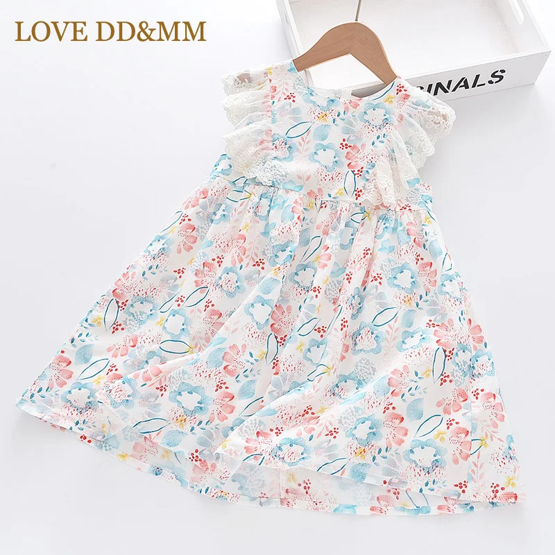 Платья для девочек LOVE DD &amp MM лето 2022 милое детское Хлопковое платье с кружевом и