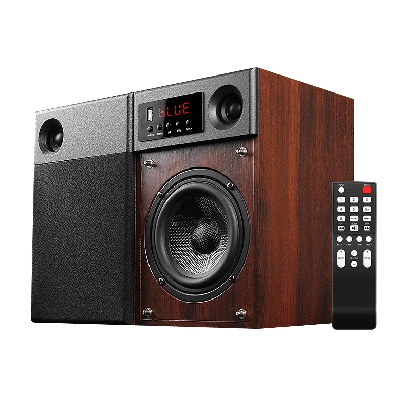 

new designed Hifi stereo wooden active bookshelf speaker with Karaoke function