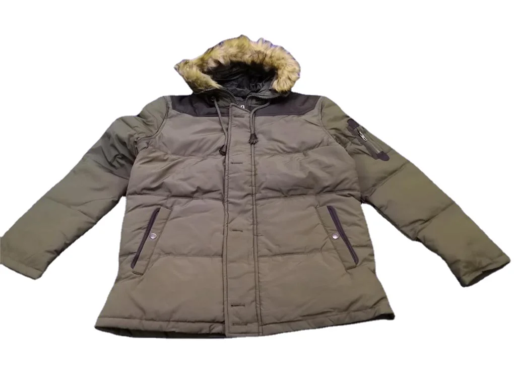Winter Men's Parkas Thick Hooded Down Jacket Casual Mens Solid Color White Duck Down Coat with Fur Collar Warm Zipper Outwear