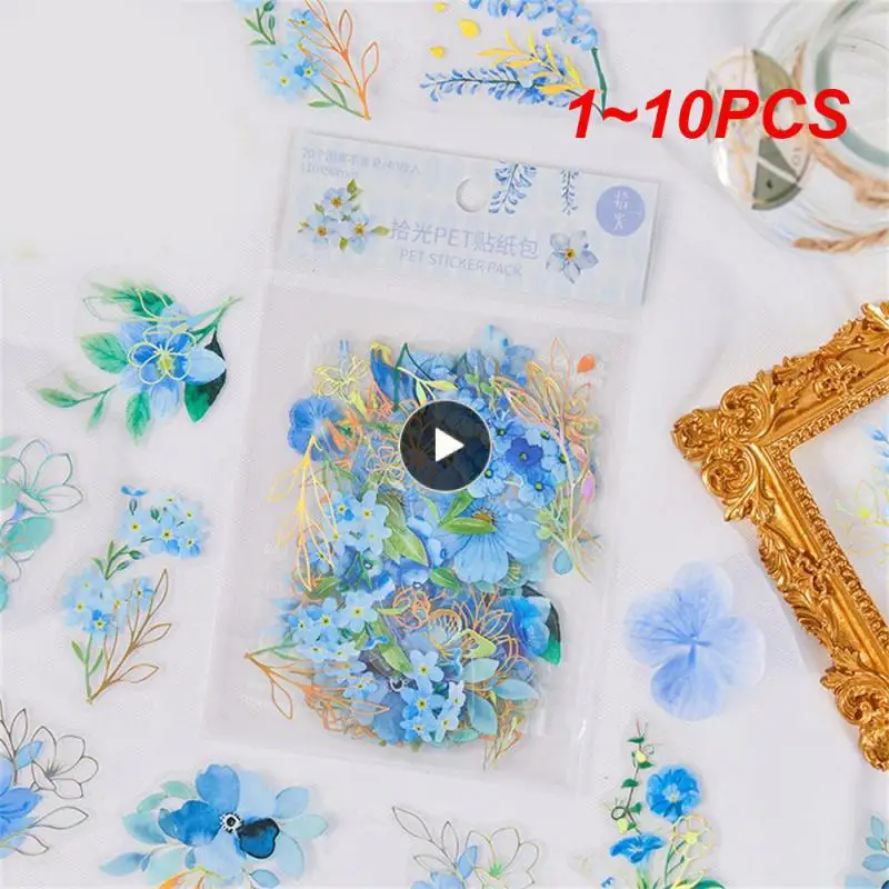 

1~10PCS Mr.paper 6 StylesBag Aesthetic Flower Stickers Pack Fresh Plant Hand Account Material Decorative Stationery Stickers