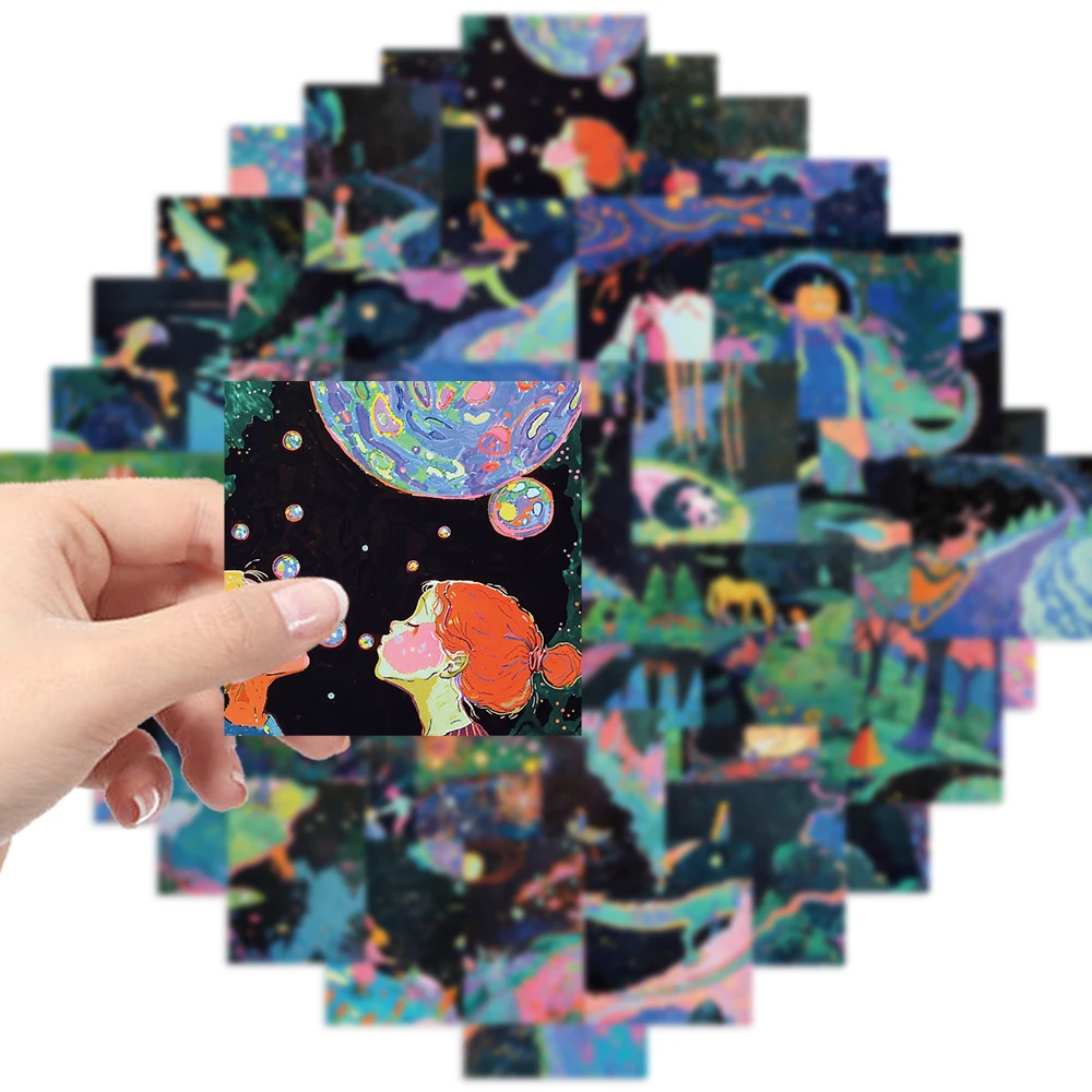 50 шт. водонепроницаемые виниловые наклейки в стиле ретро