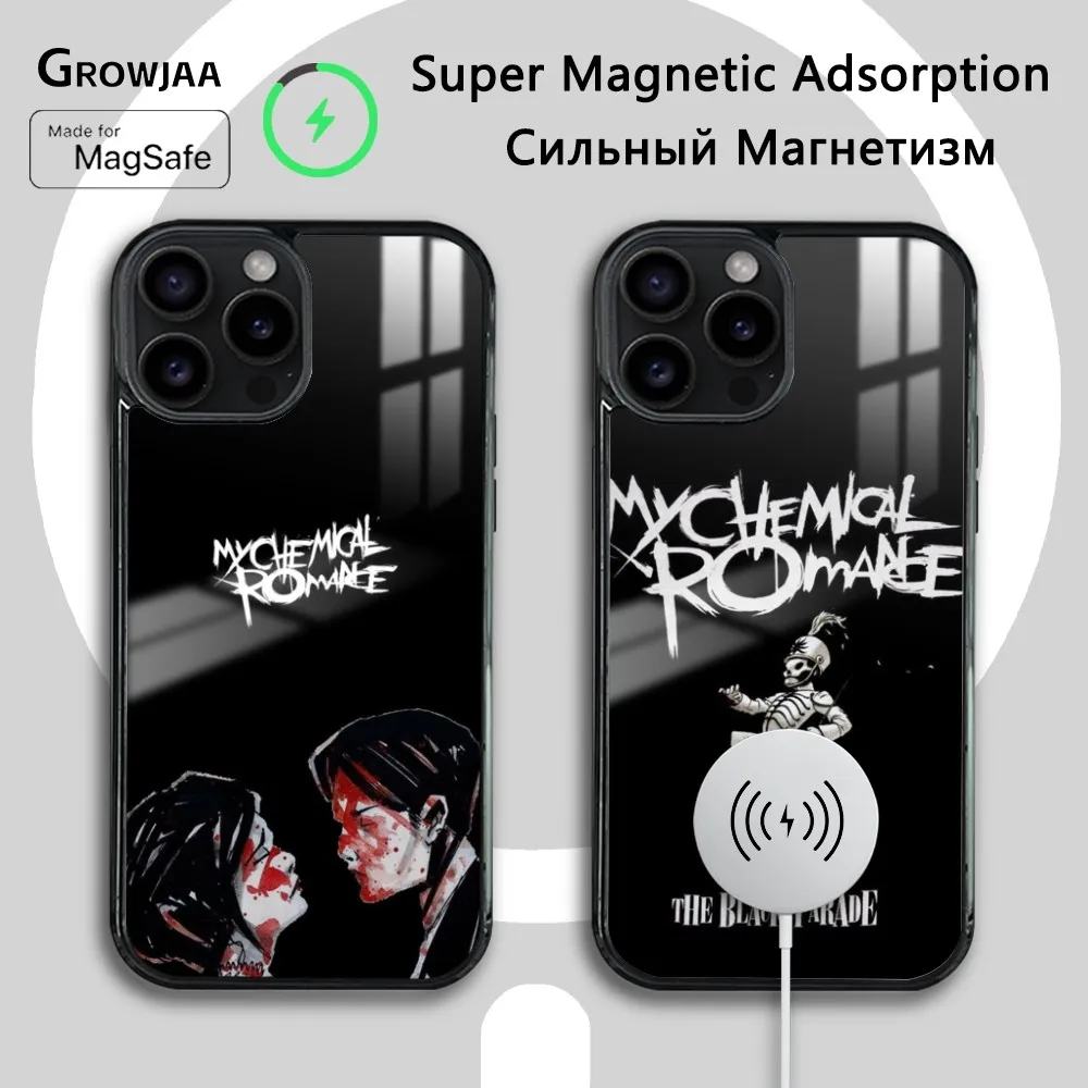 My Chemical R-Romance Phone Case For iPhone 16 15 14 13 12 11 Pro Max Plus Mini Magsafe Mirror Wireless Magnetic Cover