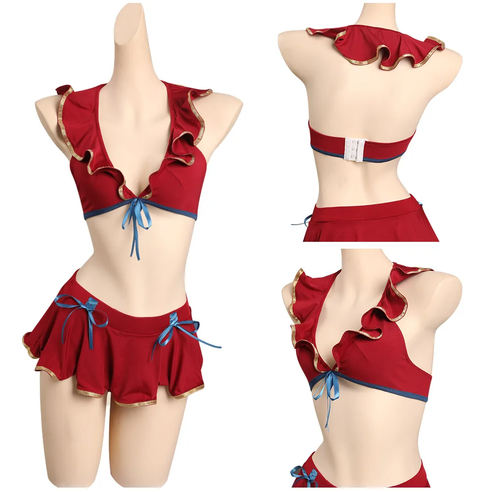 

Женский костюм для косплея с эмблемой огня Micaiah, бикини, топ, юбка, купальник, костюмы на Хэллоуин, карнавальный костюм