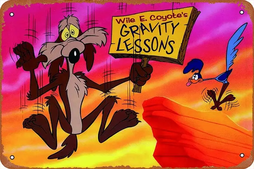 Ysirseu Wile E. Coyote and The Road Runner Iron On Transfer # 3 постер в стиле ретро металлическая банка
