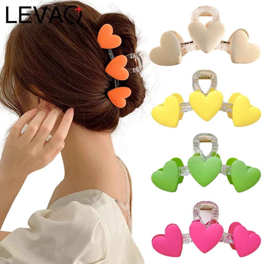 New Candy Color Girl Love Crab Claw Ladies Sweet Geometric Plastic Hair Clip Barrettes Headwear Hair Accessories