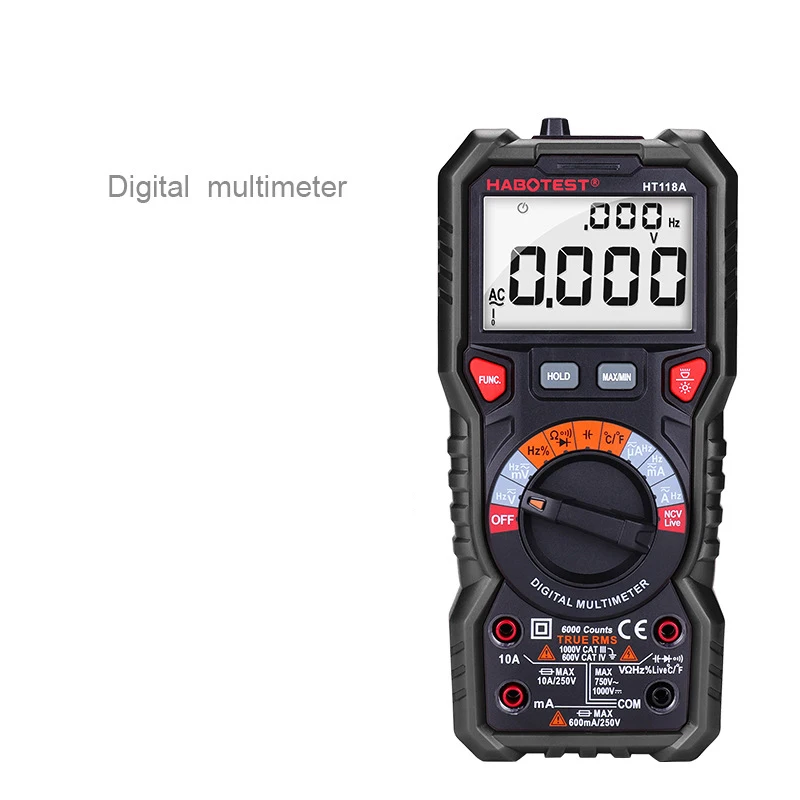 

U50 HT118 Digital Multimeter Ture RMS 1000V AC/DC 6000 Counts Voltmeter Auto Range NCV Hz Diode ohm Tester Multimetro