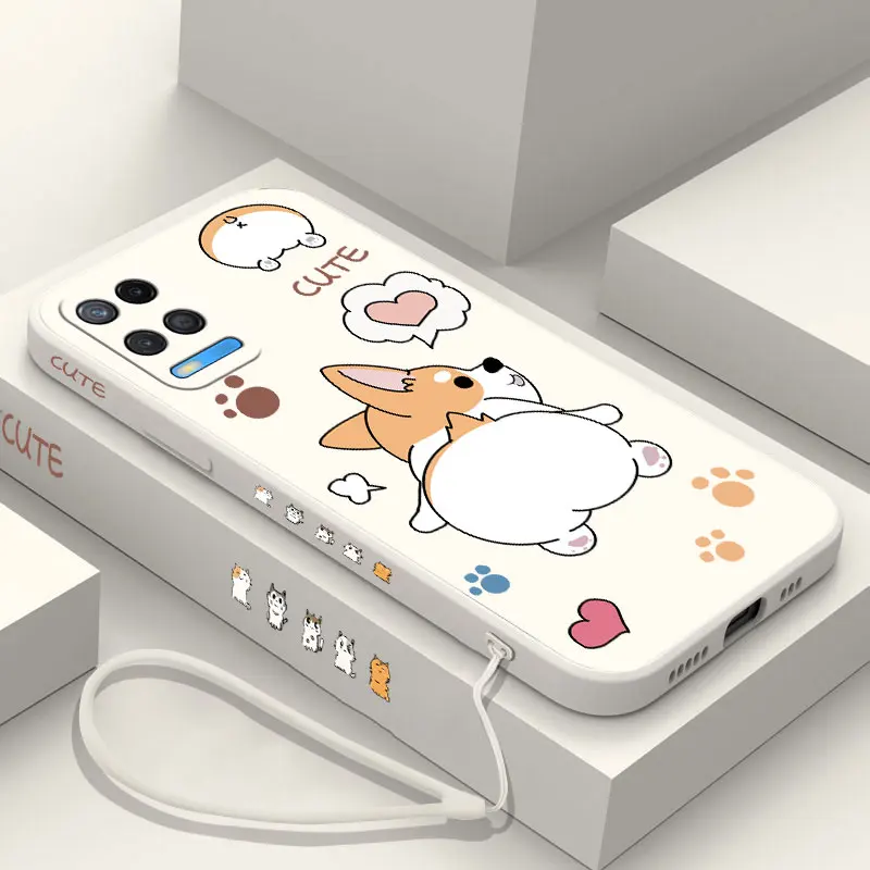 

Cute Corgi Dog Phone Case For OPPO A54 A74 A57 A96 A95 A94 A76 A72 A36 A95 A5 A15 A15S A16 A16K A9 A5 2020 Reno 8 7 6 5 F9 4G 5G
