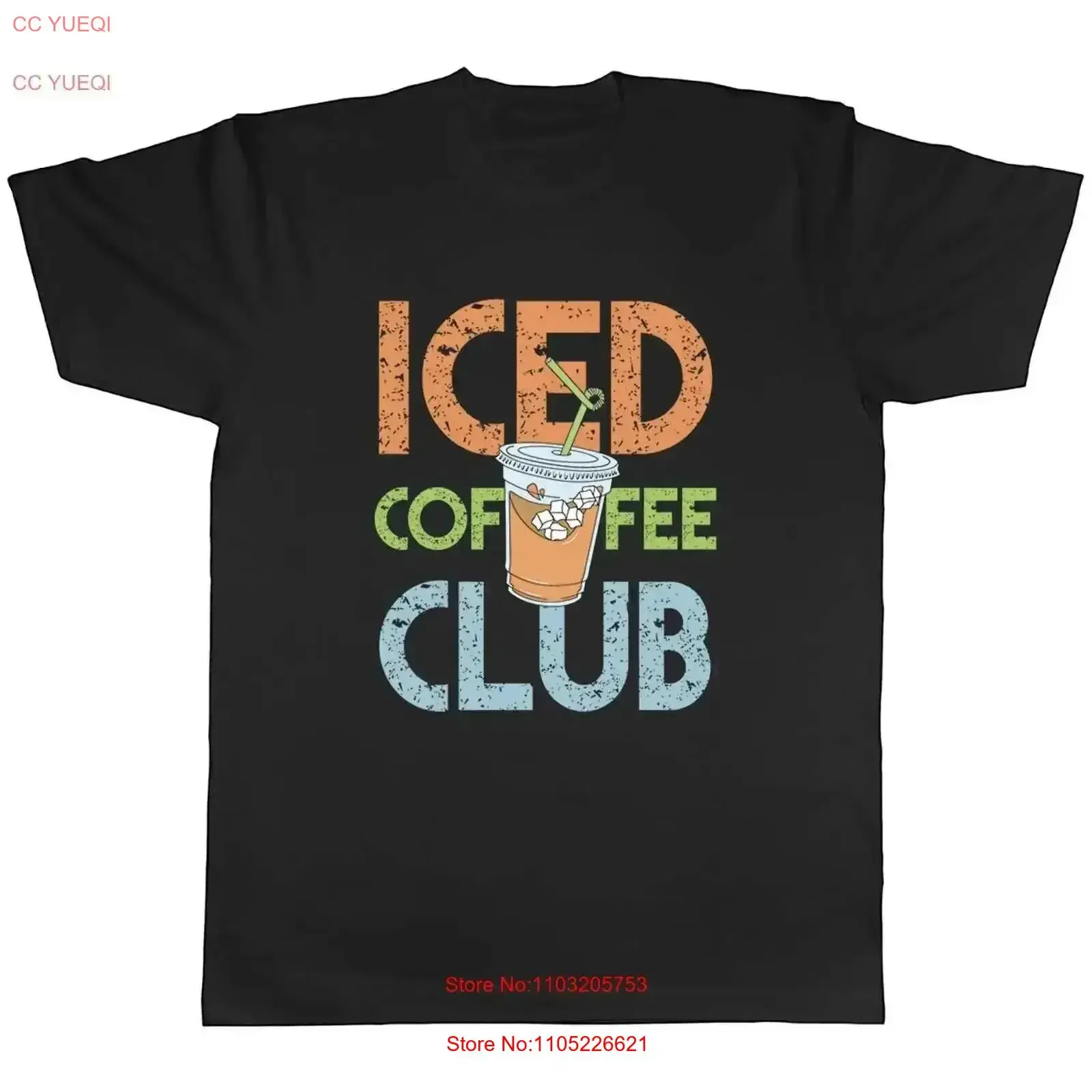 Фото Мужская футболка Ice Coffee Club, напитки, заваривание десерта, как винтажная, универсальная, модная, растянутая, стильная, удобная, винтажная №1