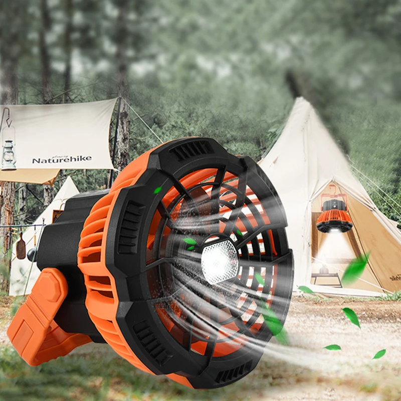 

Multifunctional Camping Fan With LED Light 5200mAH USB Charging 3 Speed Adjustable Remote Control Dimming For Tent