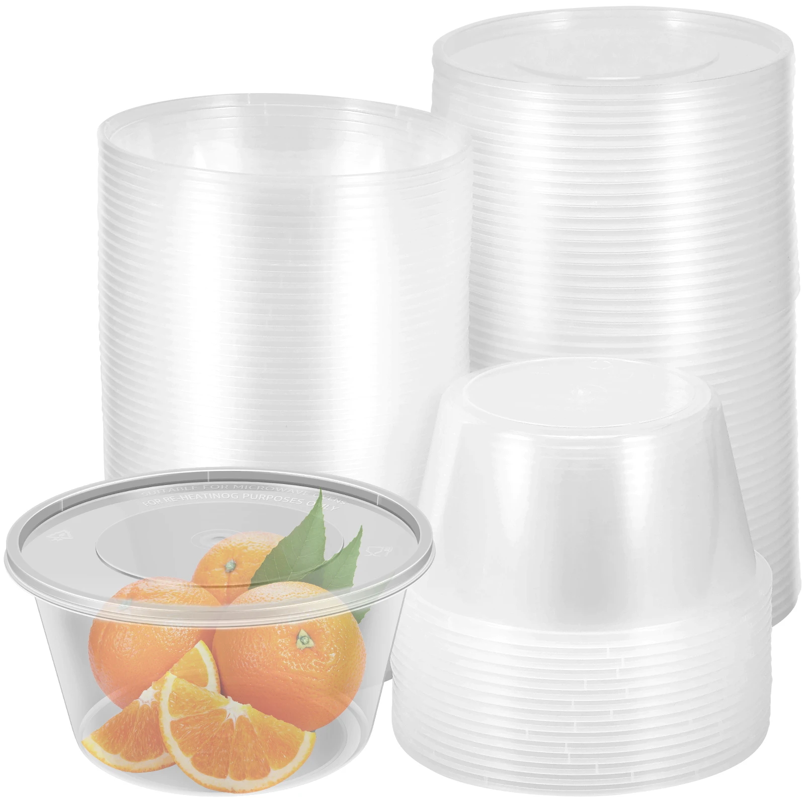 

Пластиковые контейнеры для еды 15 унций с крышками, 50 шт.