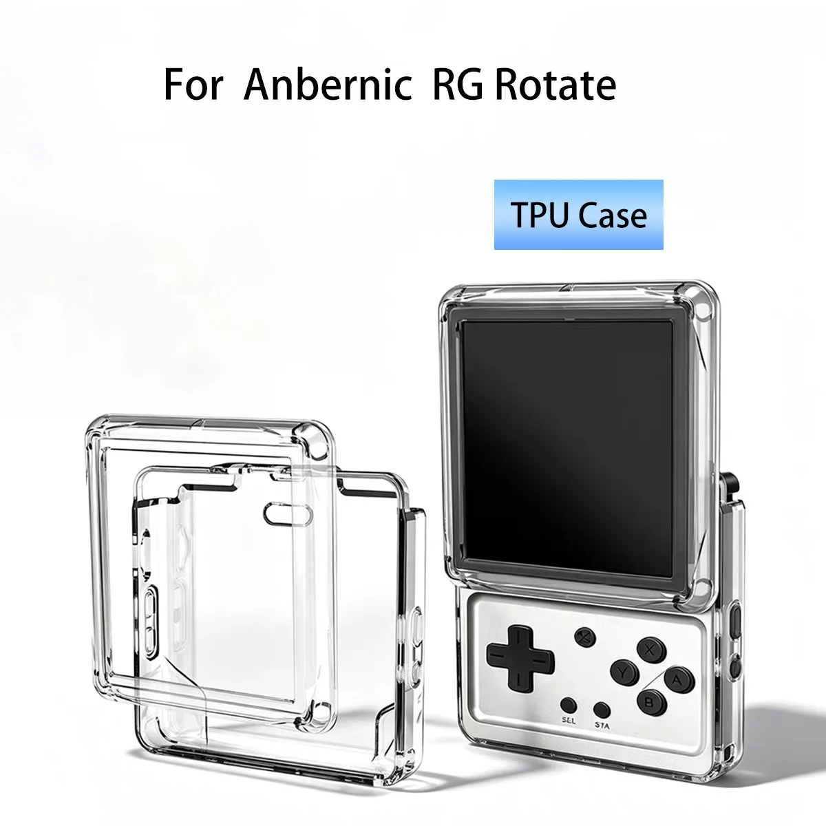Фото Прозрачный мягкий силиконовый защитный чехол для консоли ANBERNIC RG Rotate, прозрачный черный защитный чехол из ТПУ, игровые аксессуары №1