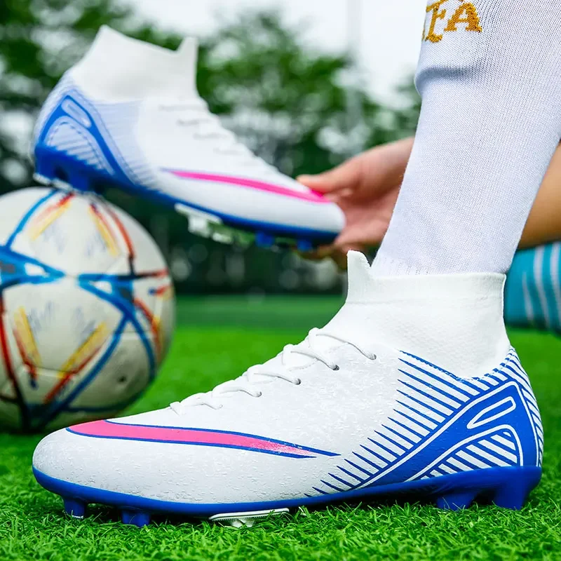 Новые высокие носки футбольная обувь для женщин большие размеры 35-47 мужские