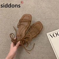 2022 sexy lace up flat sandals summer fashion simple ladies sandals ladies casual comfort lace up sandals