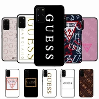 stylish triangle letter guess phone case for samsung galaxy s20lite s21 s21ultra s20 s20plus s21plus 20ultra