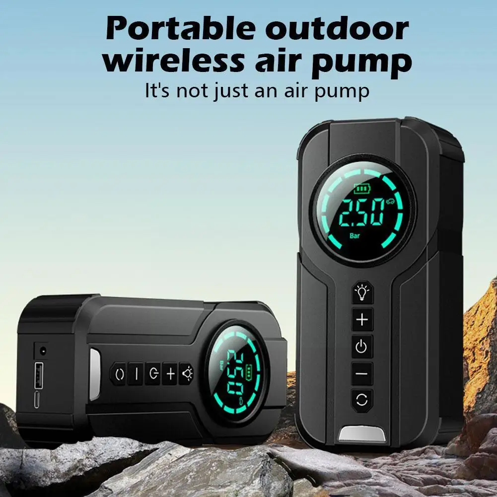 

12 В 180 Вт автомобильный воздушный насос, перезаряжаемая машина, мощный надувной Автомобильный Электрический насос для шин, датчик давления Z8K9