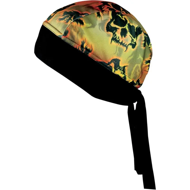 

Эластичный головной убор с огненным черепом/зеленый