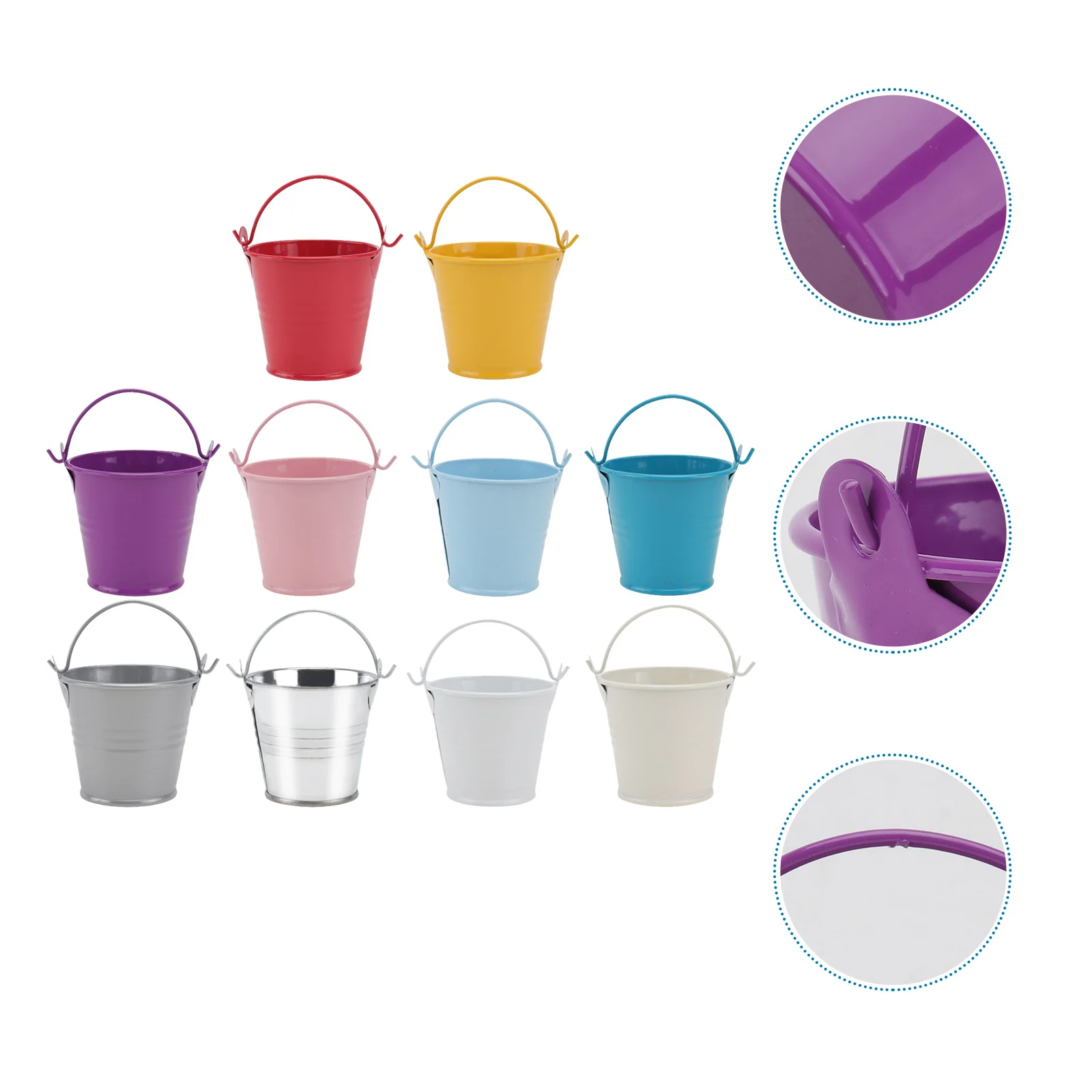 

10 Pcs Crafts Flower Pot Iron Flowerpot Cactus Container Child Vintage Wedding Decor