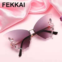 2022 fashion diamond sunglasses women uv400 butterfly sun glasses rhinestones vintage sunglass brand designer oculos eyewear