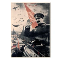 soviet cccp ussr president stalin wall art vintage kraft paper poster and print wall decor communist believer artwork painting